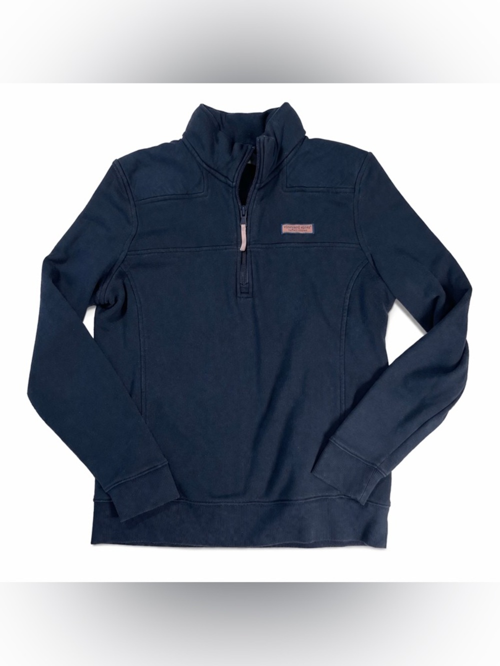 Vineyard Vines Navy Quarter Zip Pullover Small Preppy Coastal Classic - Picture 3 of 15
